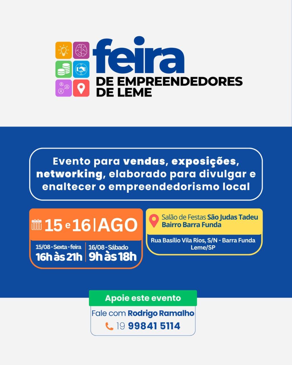 Feira de Empreendedores de Leme acontece neste fim de semana