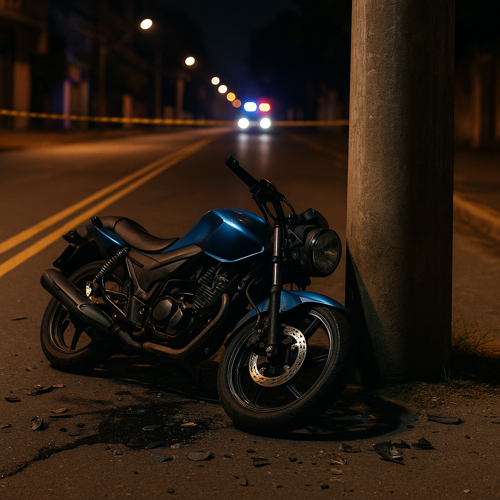 Colisão fatal: jovem de 29 anos morre após bater moto em poste em Leme