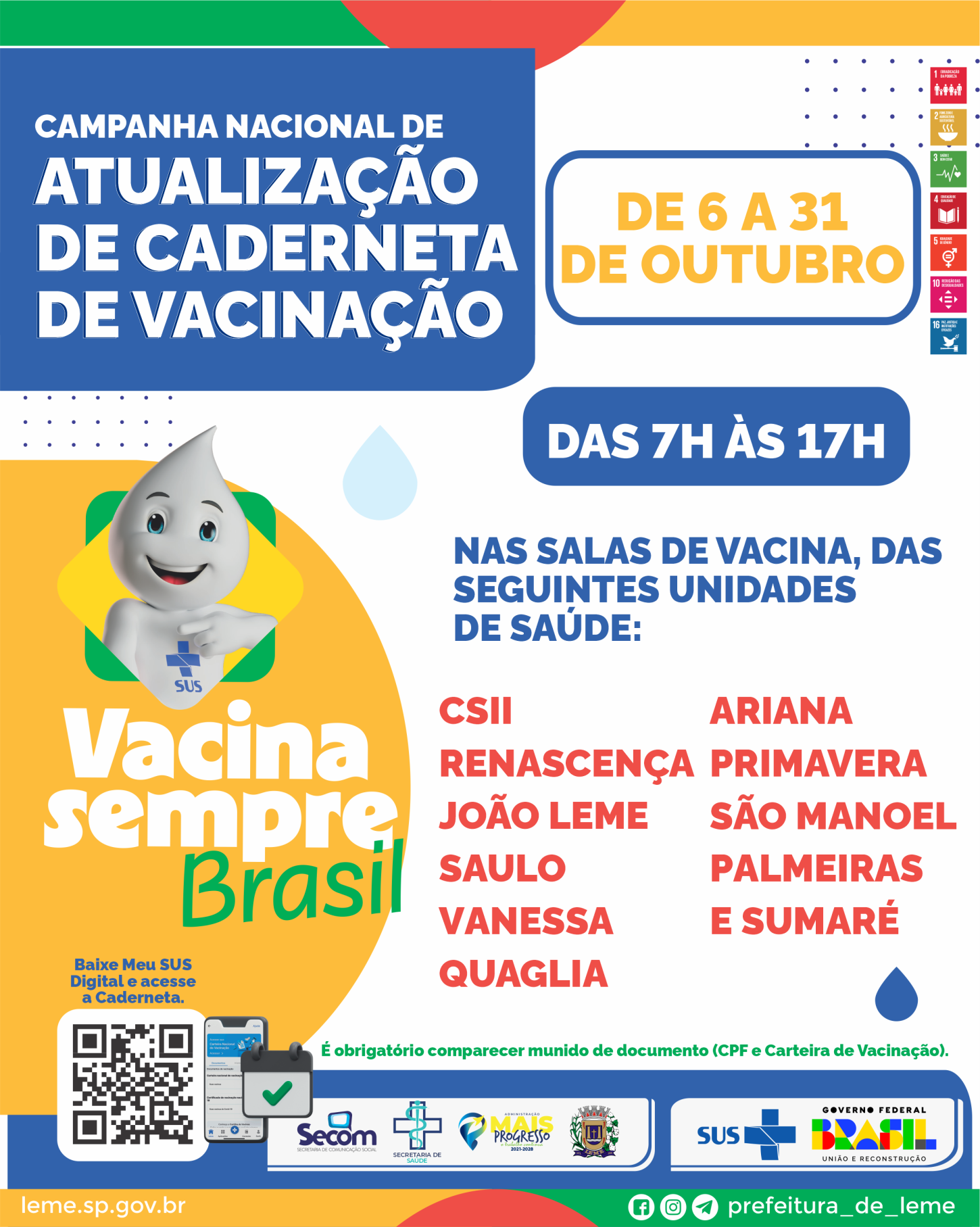 Dia “D” da Campanha Nacional de Vacinação em Leme tem mais de 1.400 doses aplicadas