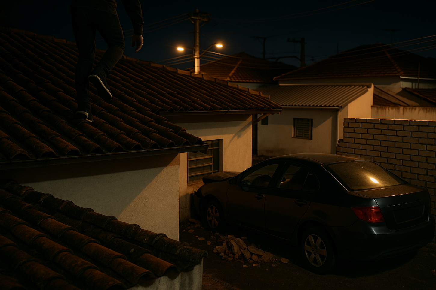 Homem é preso após tentativa de furto de veículo e fuga pelos telhados em Leme