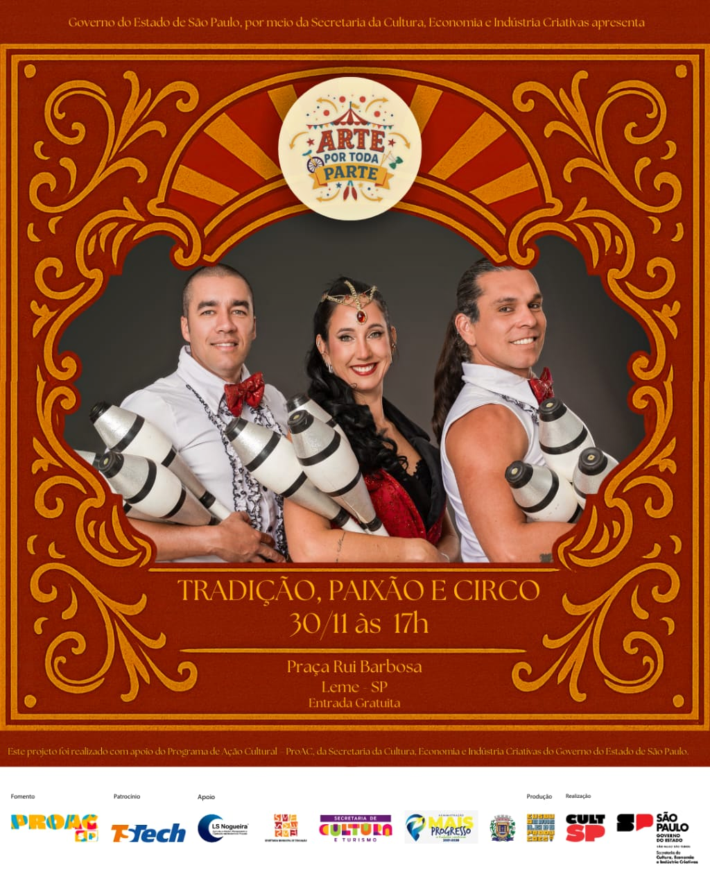 Espetáculos itinerantes emocionam Leme e reforçam acesso à cultura