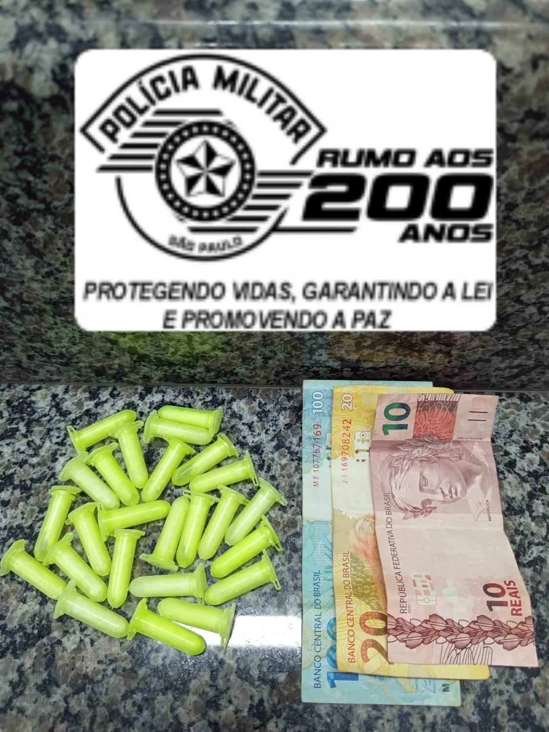 Homem é preso por tráfico de drogas no Jardim Primavera, em Leme