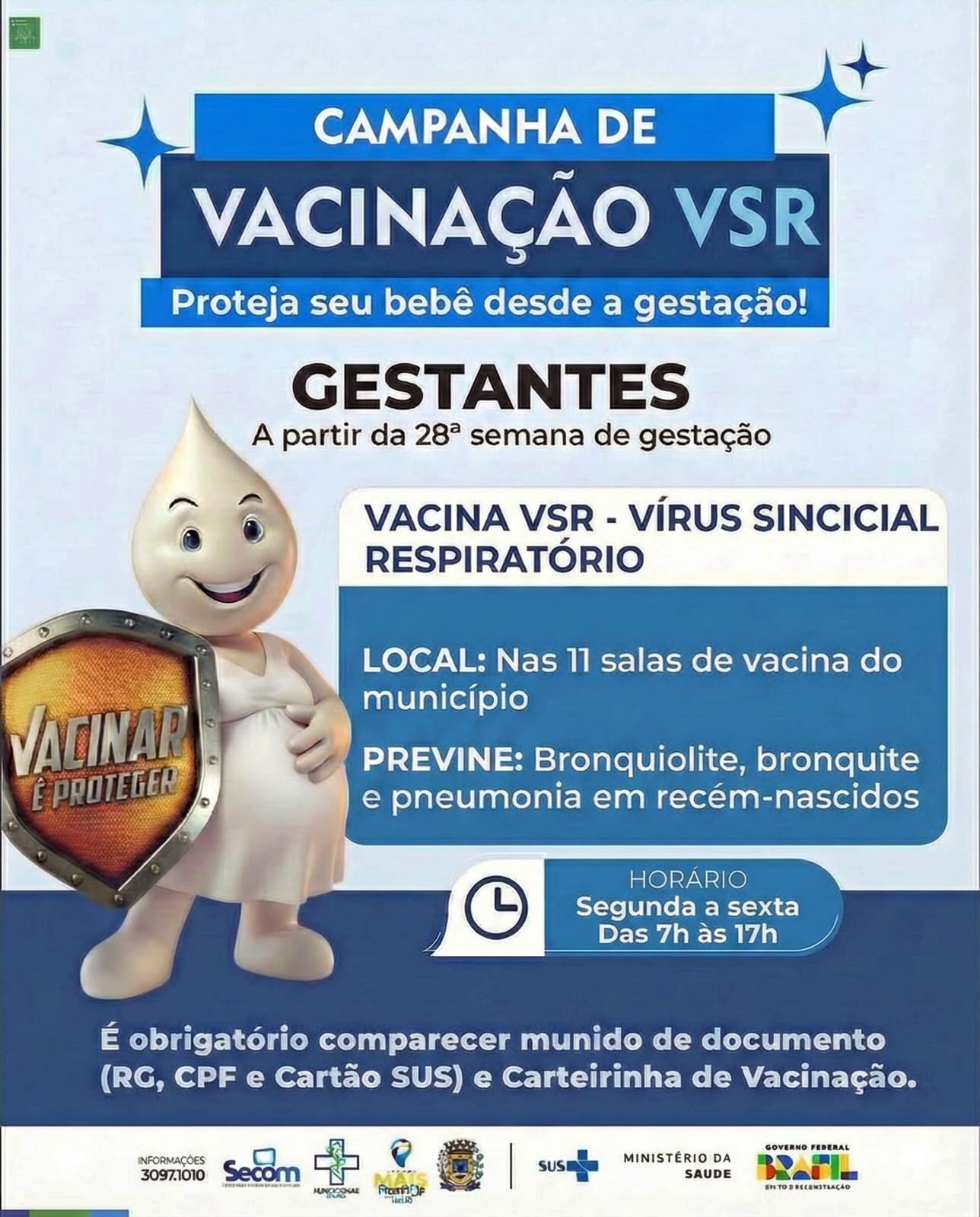 Leme amplia proteção a gestantes com vacina contra o VSR na rede municipal