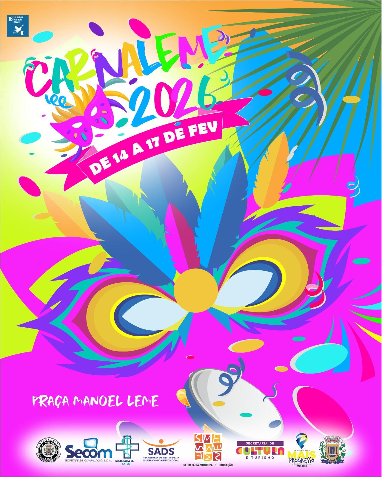 CarnaLeme 2026 promete quatro dias de folia e abre programação com pré-carnaval no dia 7
