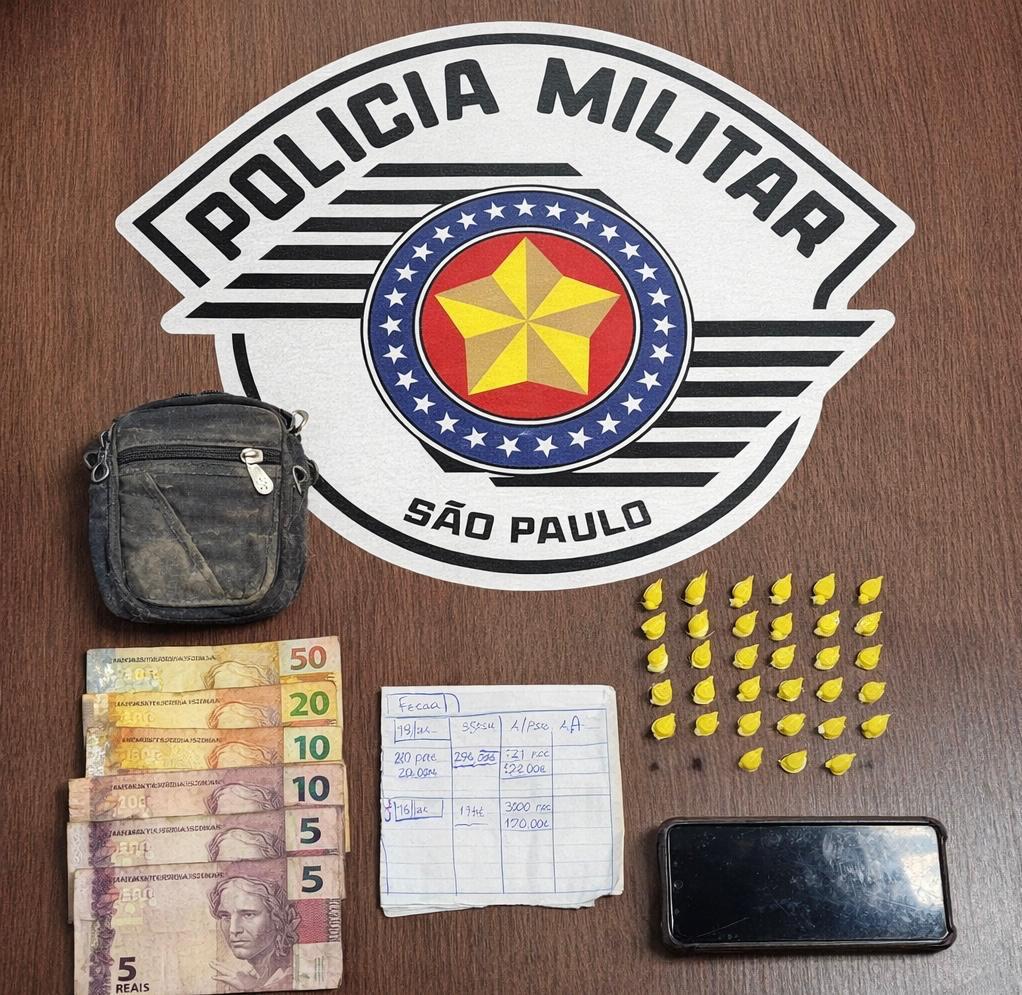 Homem é preso por tráfico de drogas durante operação da Polícia Militar em Leme